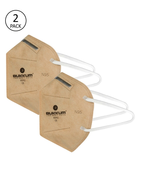 

BUKKUM Unisex Pack Of 2 5-Ply Reusable N95 MASK, Brown