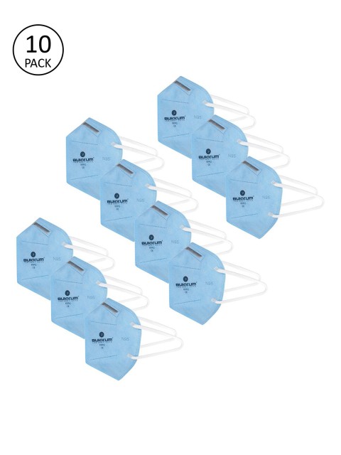 

BUKKUM Unisex 10Pcs 5Ply Blue Protective Outdoor N95 Mask With Valve