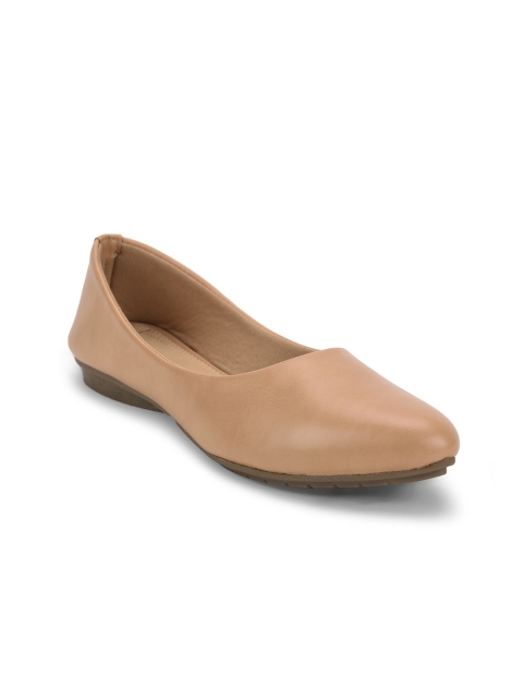 

SALARIO Women Beige Solid PU Ballerinas