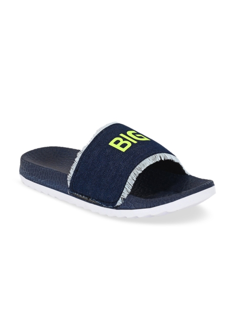 

Big Fox Men Navy Blue Printed Sliders
