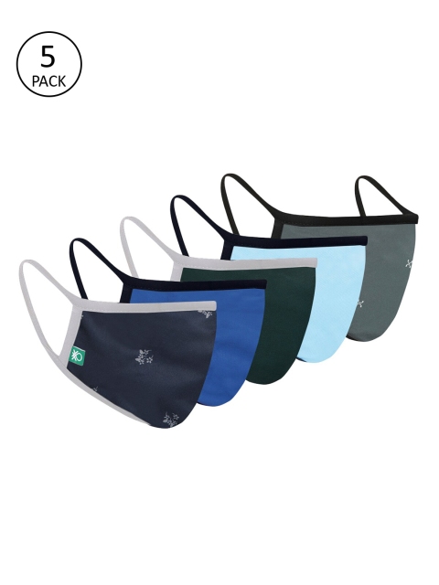

United Colors of Benetton Unisex 5 Pcs 3 Ply Reusable Outdoor Face Masks, Multi