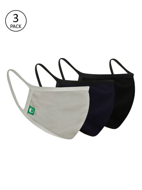 

United Colors of Benetton Unisex 3Ply 3Pcs Protective Outdoor Face Masks, Grey