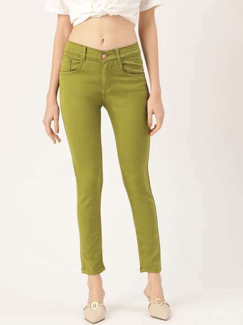 

PARIS HAMILTON Women Green Slim Fit High-Rise Clean Look Stretchable Jeans