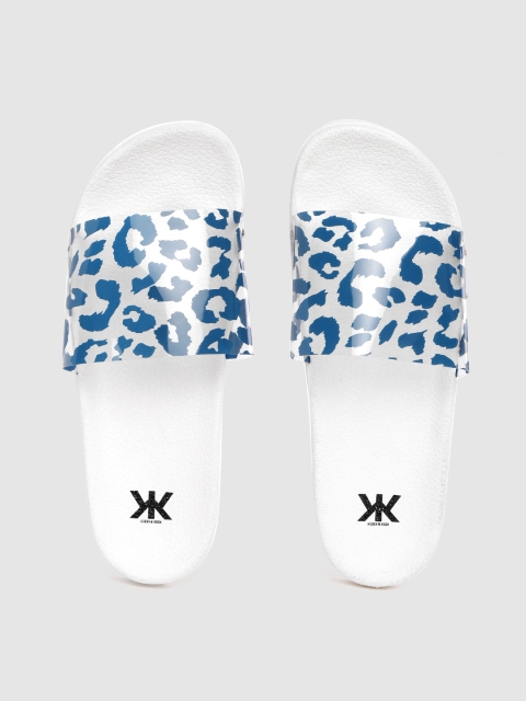 

Kook N Keech Women Blue & Transparent Leopard Print Sliders