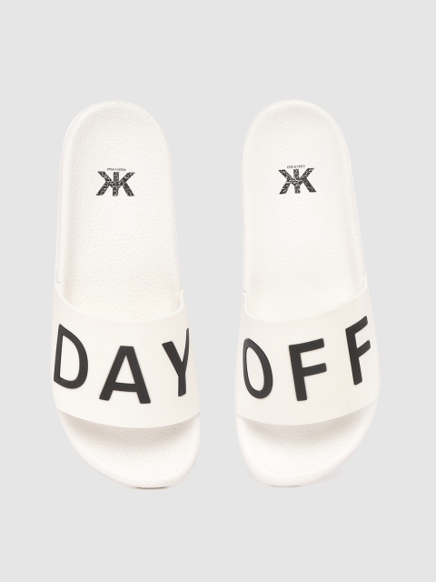 

Kook N Keech Women White & Black Printed Sliders