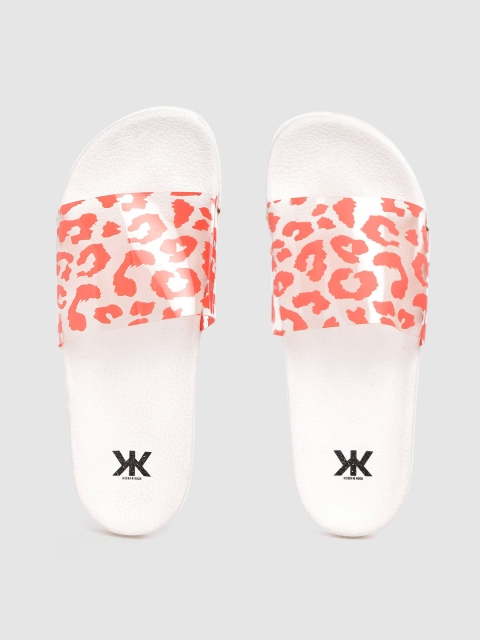 

Kook N Keech Women Coral Orange & Transparent Leopard Print Sliders