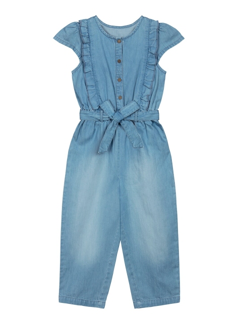 

Budding Bees Girls Blue Solid Basic Jumpsuit