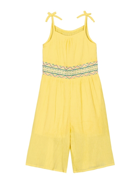 

Budding Bees Girls Yellow Solid Basic Jumpsuit
