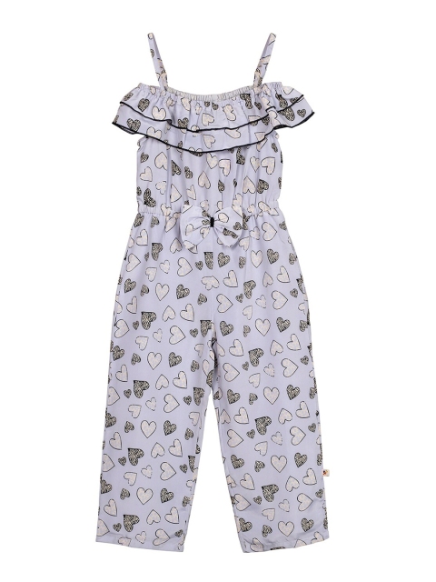 

Budding Bees Girls Blue & Black Printed Basic Jumpsuit