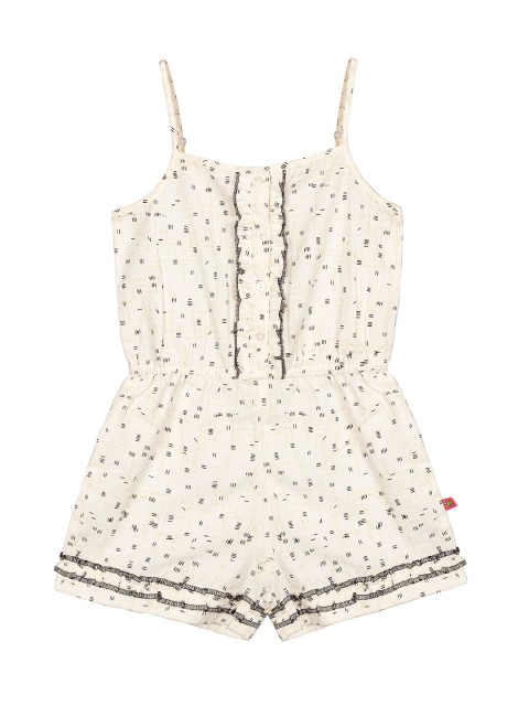 

Budding Bees Girls Off-White Printed Playsuit
