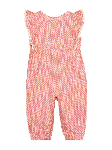 

Budding Bees Girls Pink & Yellow Printed Basic Jumpsuit