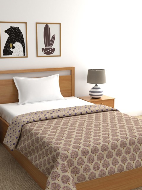 

URBAN SPACE Purple Ethnic Motifs AC Room 350 GSM Single Bed Dohar