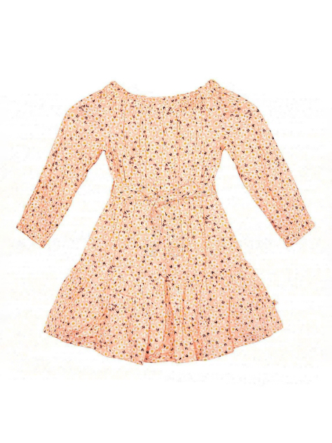 

Budding Bees Girls Pink & Yellow Floral Printed A-Line Dress