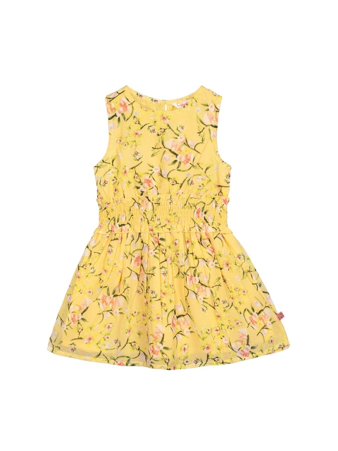 

Budding Bees Girls Yellow Printed Fit and Flare Dress