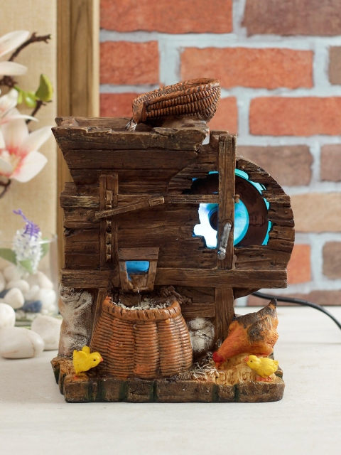 

TAYHAA Brown & Orange Handmade Water Fountain With Ball Light