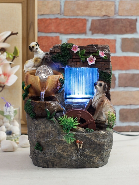 

TAYHAA Brown & Beige Water Fountain With Blue Light