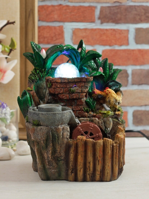 

TAYHAA Brown & Green Water Fountain With Decorative Light