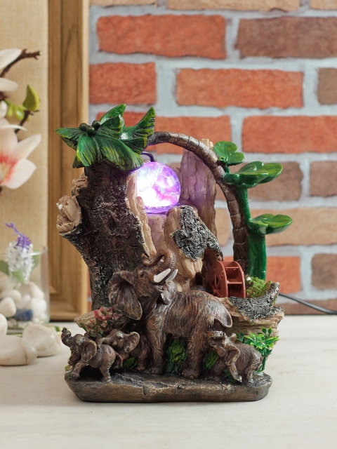 

TAYHAA Brown & Grey Elephant Water Fountain With Light