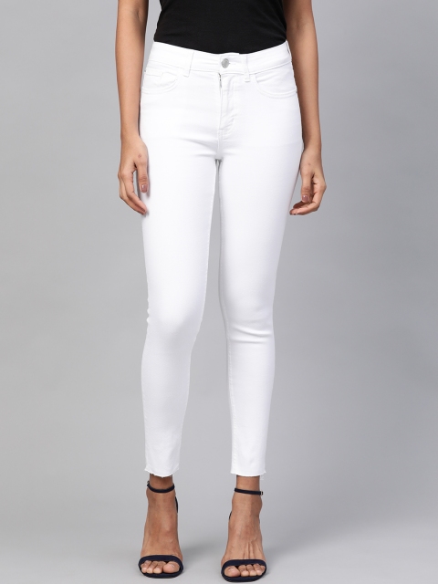 

Marks & Spencer Women White Skinny Fit Mid-Rise Clean Look Cropped Stretchable Jeans