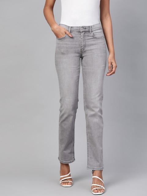 

Marks & Spencer Women Grey Straight Fit Mid-Rise Clean Look Stretchable Jeans