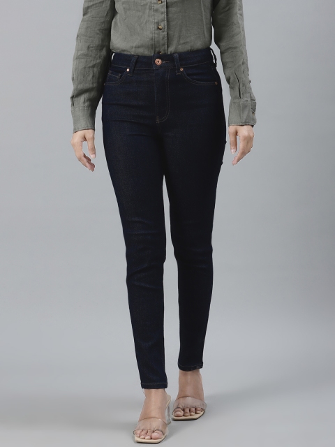 

Marks & Spencer Women Navy Blue Solid Skinny Fit Mid-Rise Clean Look Stretchable Jeans