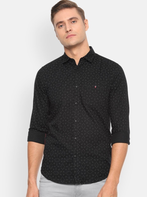 

Louis Philippe Jeans Men Black Slim Fit Printed Casual Shirt