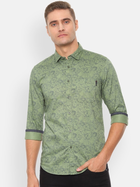 

Louis Philippe Jeans Men Green Slim Fit Printed Casual Shirt
