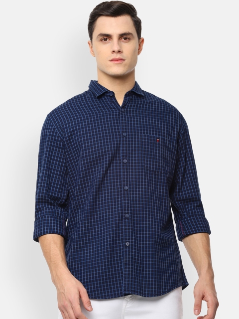 

Louis Philippe Jeans Men Navy Blue Slim Fit Checked Casual Shirt