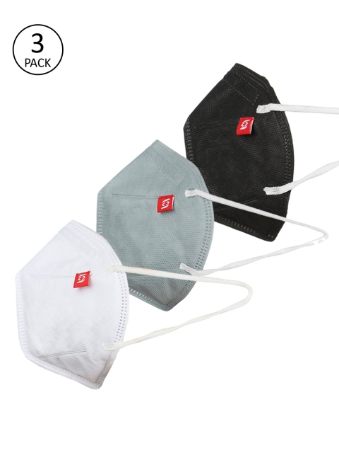 

Swiss Design Adults Pack of 3 Reusable 3-Ply Anti-Pollution Masks, White