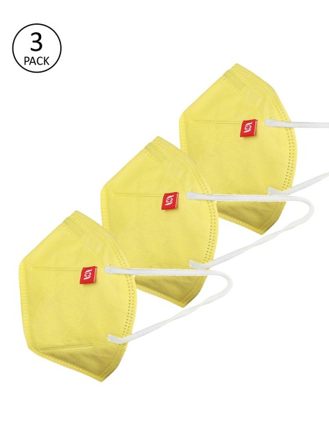 

Swiss Design Unisex 3 Pcs 3-Ply Anti-Pollution Reusable Masks, Yellow