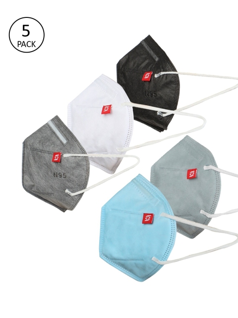 

Swiss Design Unisex 5 Pcs 3 Ply Reusable Anti-Pollution Protective Outdoor Masks, Multi