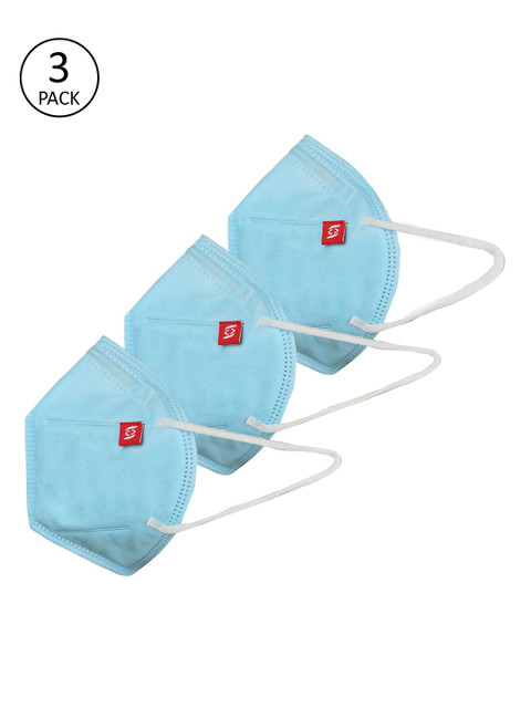

Swiss Design Unisex 3 Pcs Blue 3 Ply Reusable Anti-Pollution Protective Outdoor Masks