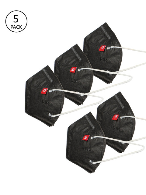 

Swiss Design Unisex Black 5 Pcs 3-Ply Reusable Outdoor Masks