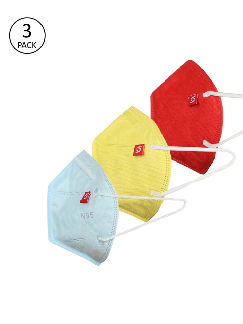 

Swiss Design Unisex Multicoloured Pack Of 3 Reusable 3-Ply Cloth Masks, Multi