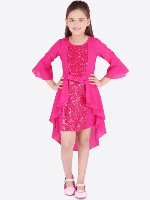 

CUTECUMBER Girls Magenta Embellished A-Line Dress