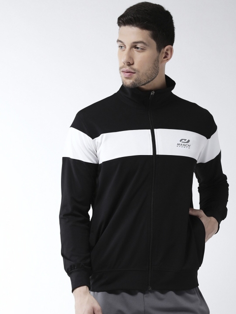 

Masch Sports Men Black Striped Rapid Dry Lightweight Sporty Jacket