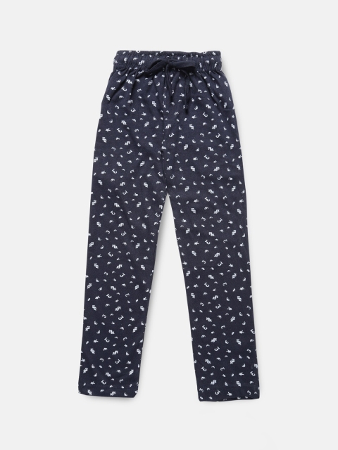 

Urban Dog Boys Navy Blue & White Printed Lounge Pants