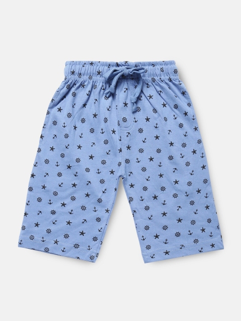 

Urban Dog Boys Blue Printed Regular Shorts