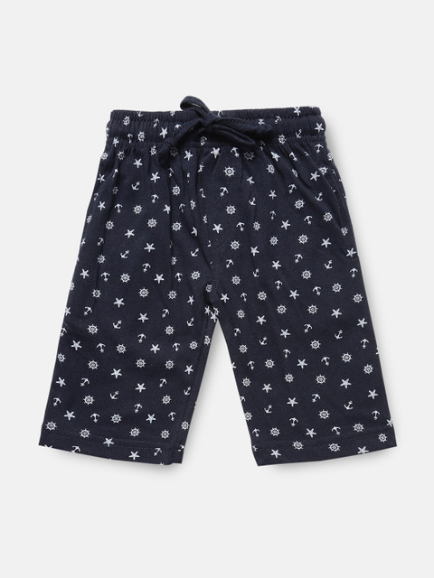 

Urban Dog Boys Navy Blue Printed Regular Fit Regular Shorts