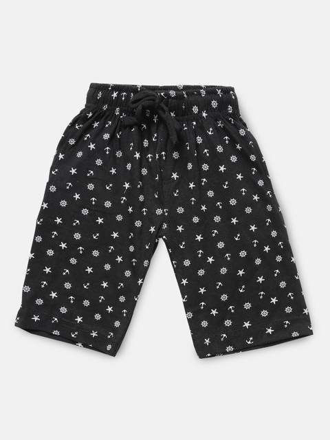

Urban Dog Boys Black & White Printed Regular Shorts