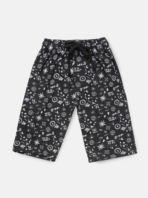 

Urban Dog Boys Black Printed Regular Shorts