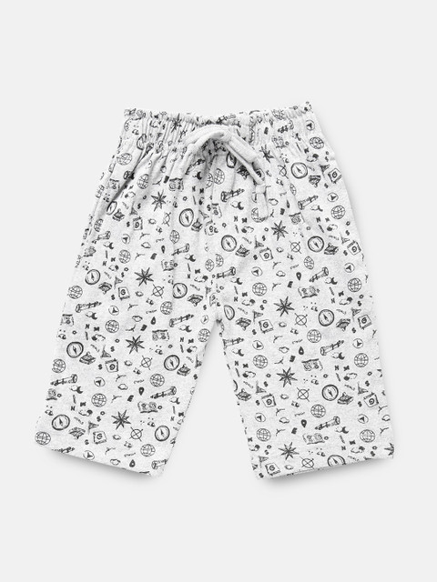 

Urban Dog Boys Grey & Black Printed Regular Fit Regular Shorts