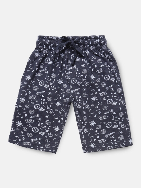 

Urban Dog Infant Boys Navy Blue & White Printed Regular Fit Regular Shorts