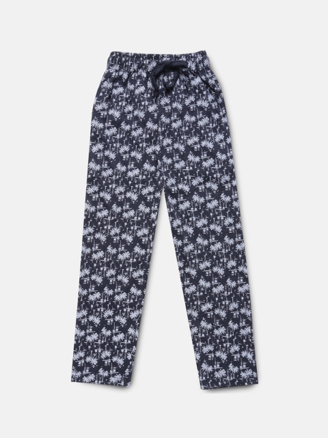 

Urban Dog Boys Navy Blue & White Printed Lounge Pants