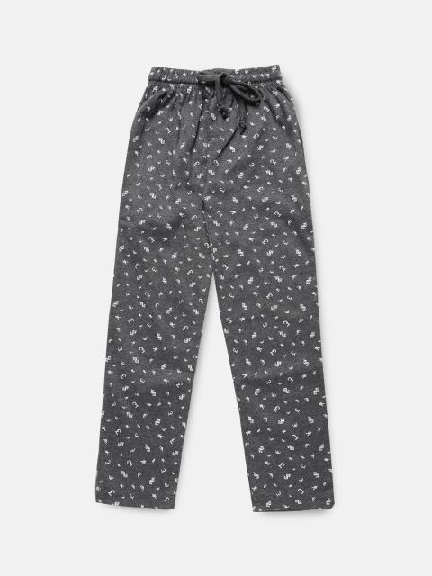 

Urban Dog Boys Charcoal Grey & White Printed Lounge Pants