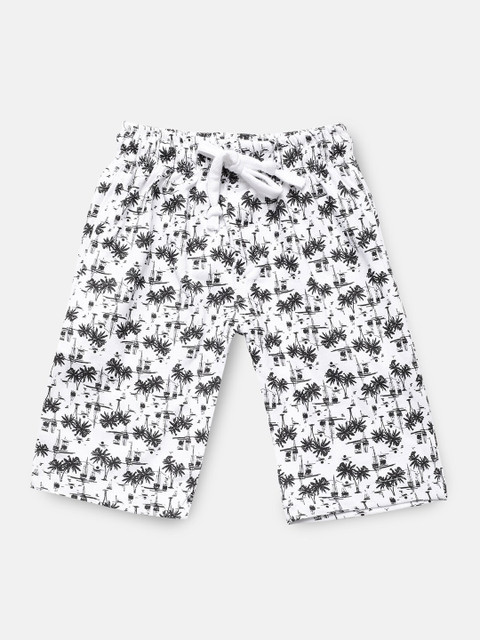 

Urban Dog Boys White & Black Printed Regular Fit Regular Shorts