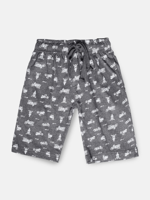 

Urban Dog Boys Grey Printed Regular Shorts