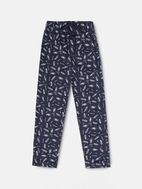 

Urban Dog Boys Navy Blue & White Printed Lounge Pants