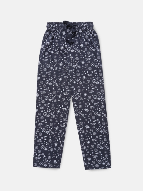 

Urban Dog Boys Navy Blue Printed Lounge Pants