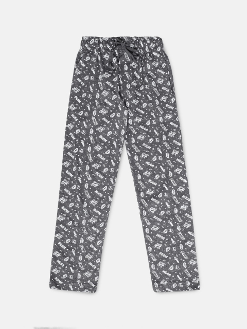 

Urban Dog Boys Charcoal Grey & White Printed Lounge Pants